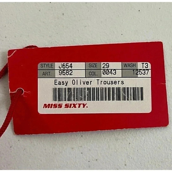 Miss Sixty Womens Easy Oliver Trousers Corduroy Pants Sz 29 Y2K Barbiecore Long - Picture 10 of 16
